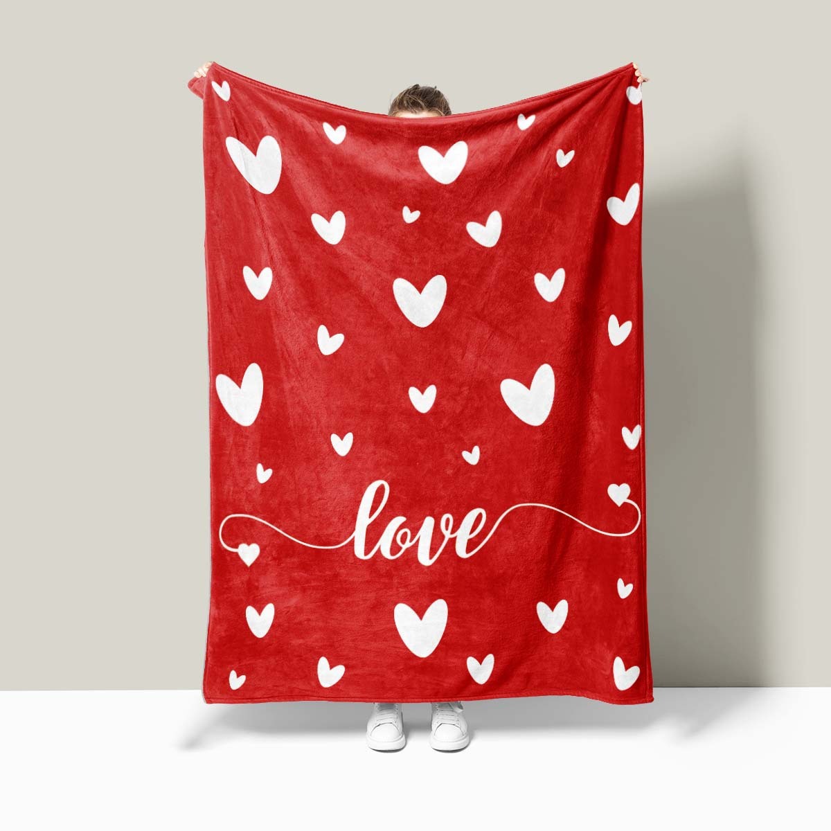 Heart Printing Blanket Warm Lunch Break